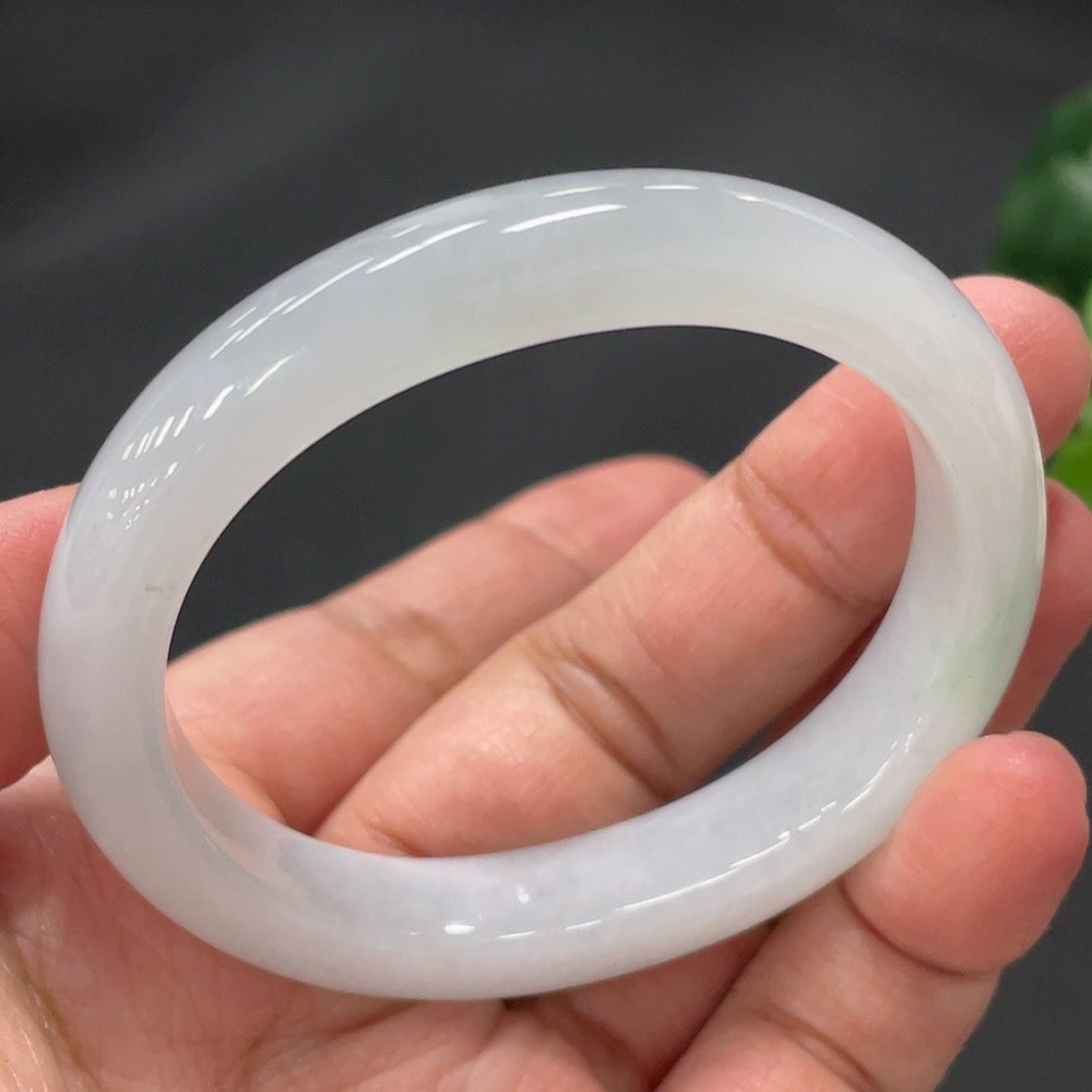 Jadeite Imperial Concave Bangle | Huiliu Certified