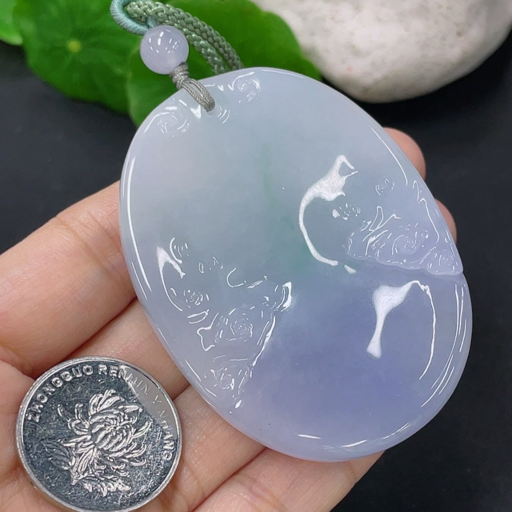 Jadeite Tara Pendant Total Weight Approx. 50.52g (Including Rope Weight)
