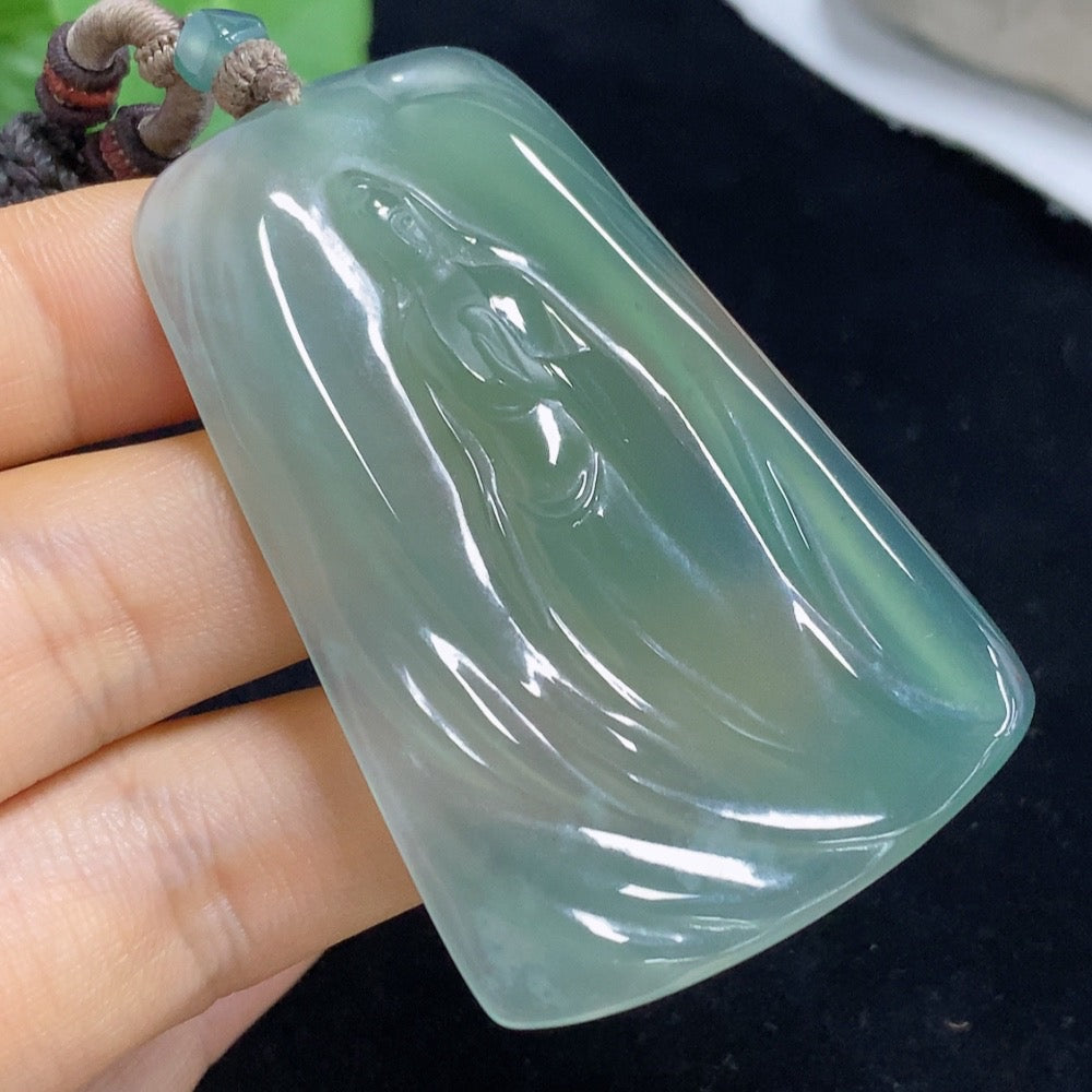 Jadeite Guanyin Pendant
