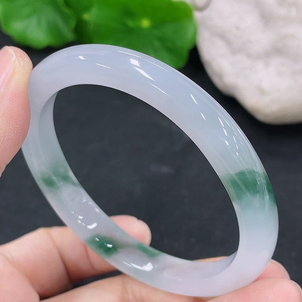 Jadeite Concubine Bracelet Containing Other Mineral Components