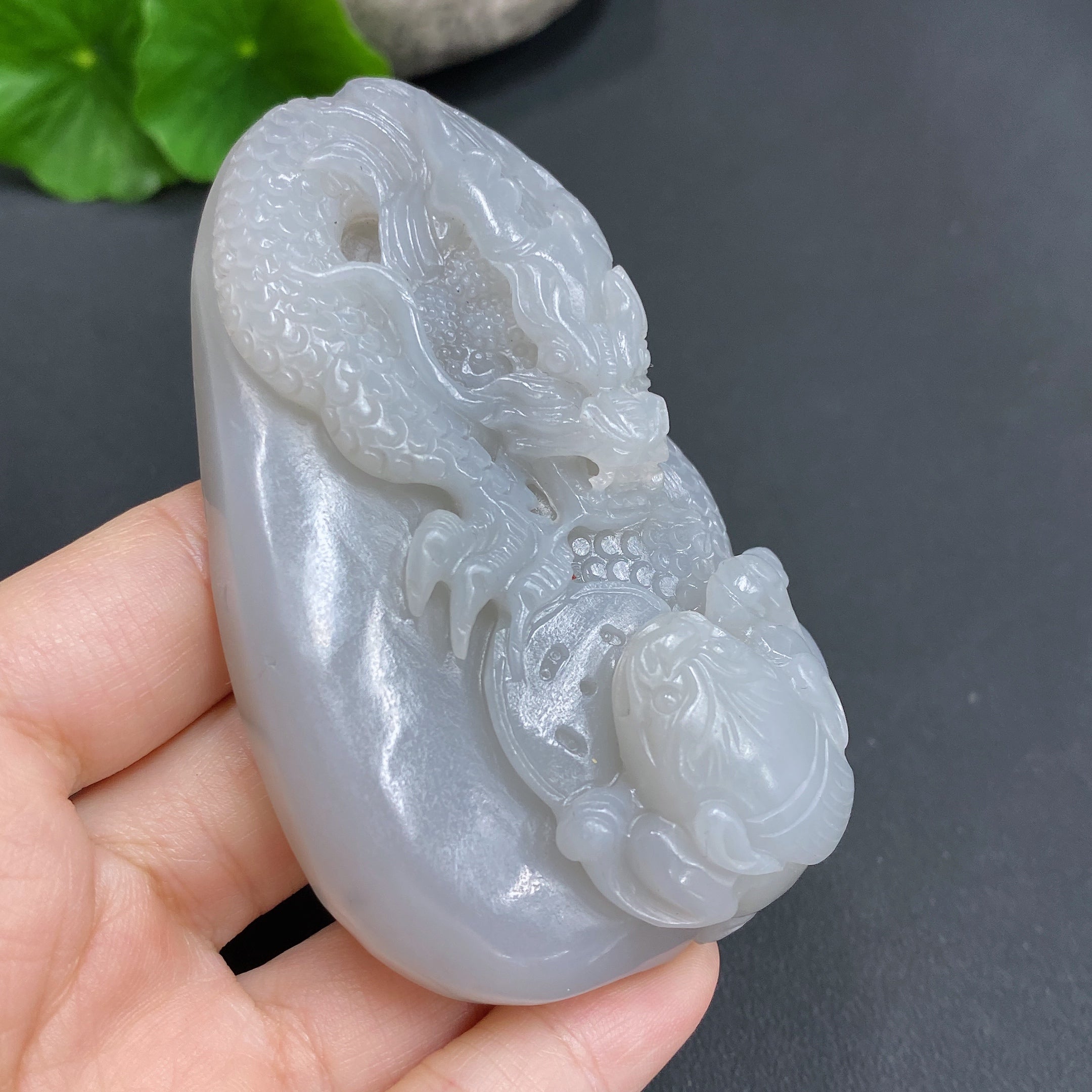 Hetian Jade Pendant Dragon Total Weight Approx.123g