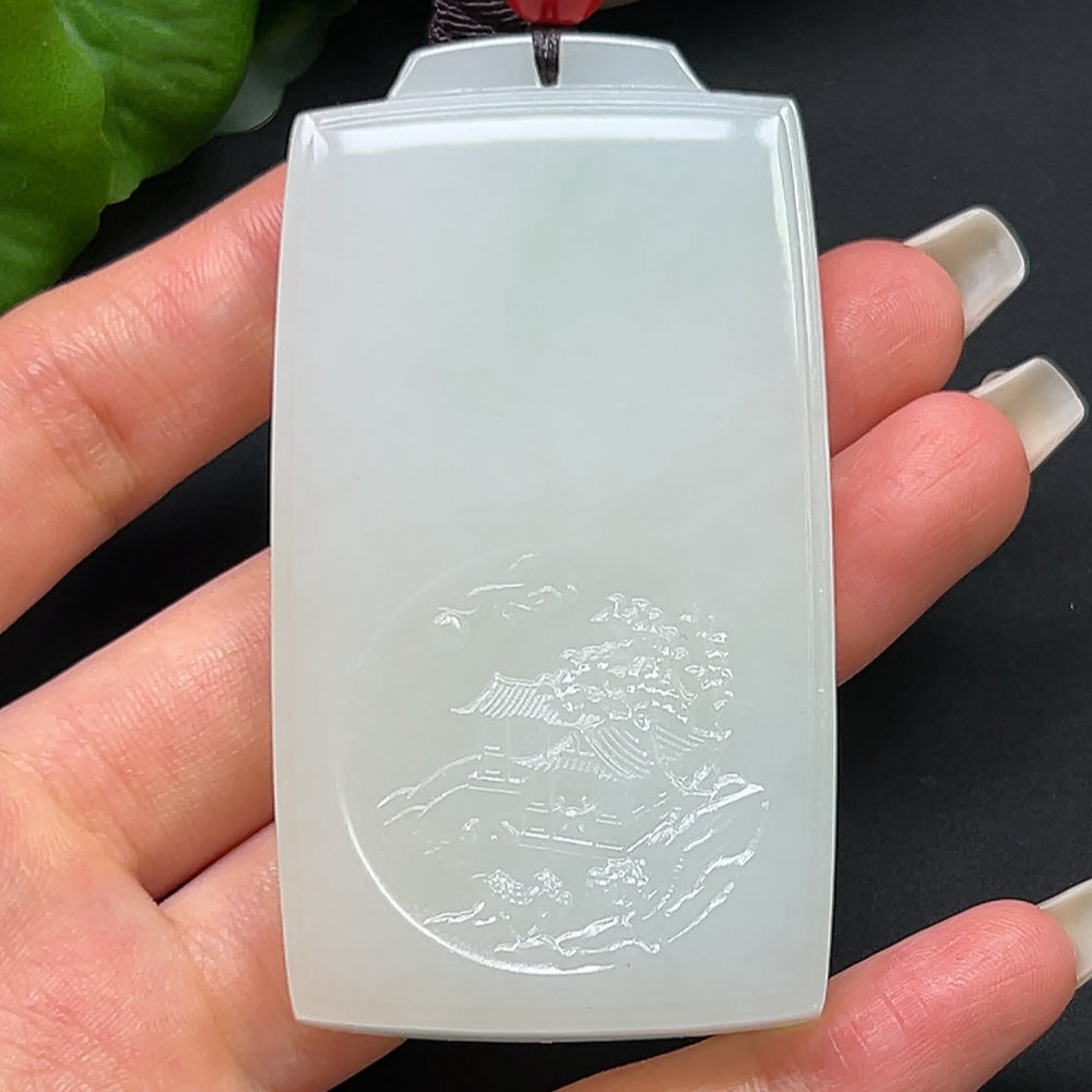 Hetian Jade Plain Pendant Total Weight Approx. 82.86g with Rope