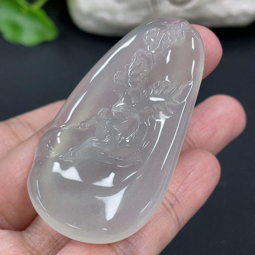 Jadeite Deer Pendant, . | Huiliu Certified