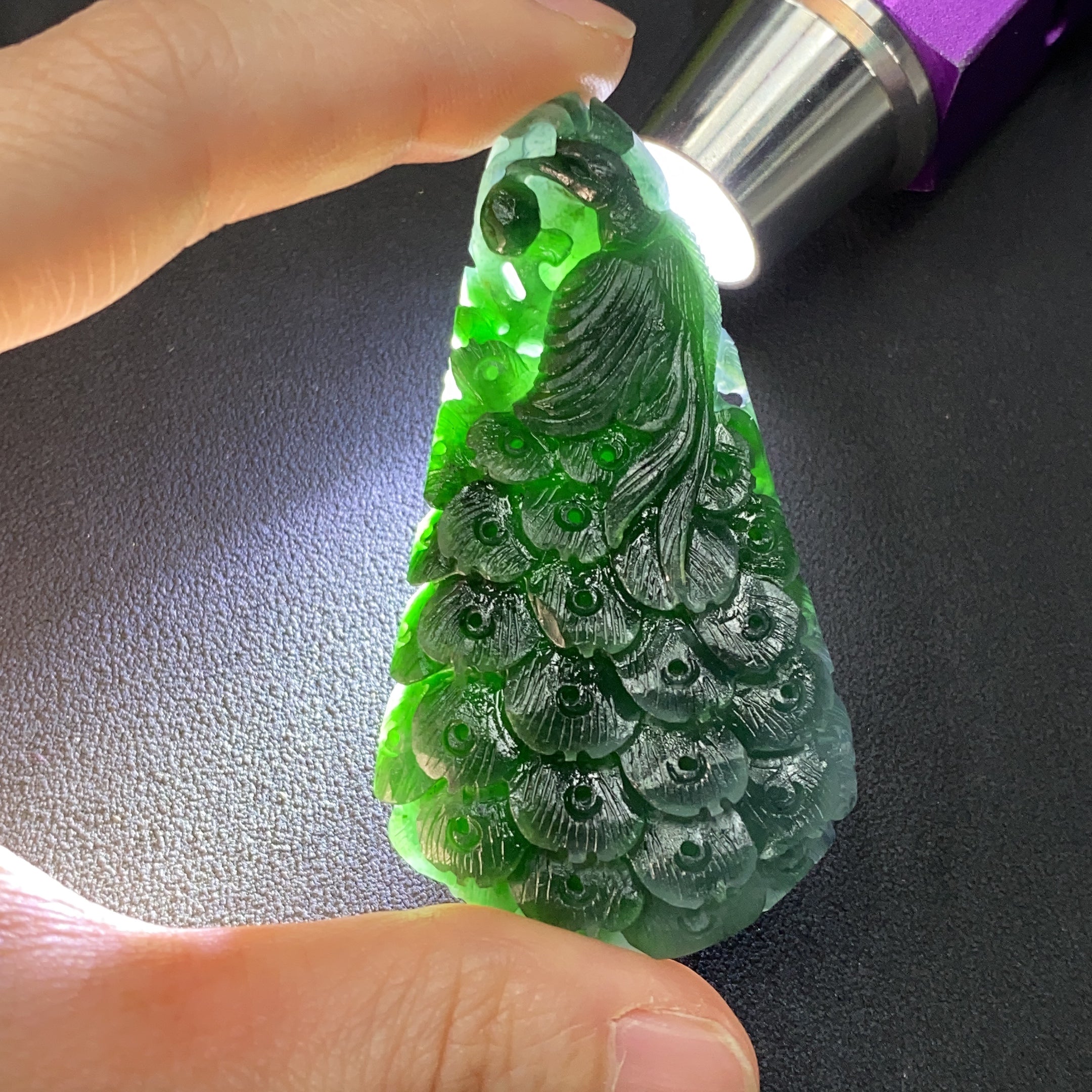 JadeiteRough Pendant - Phoenix