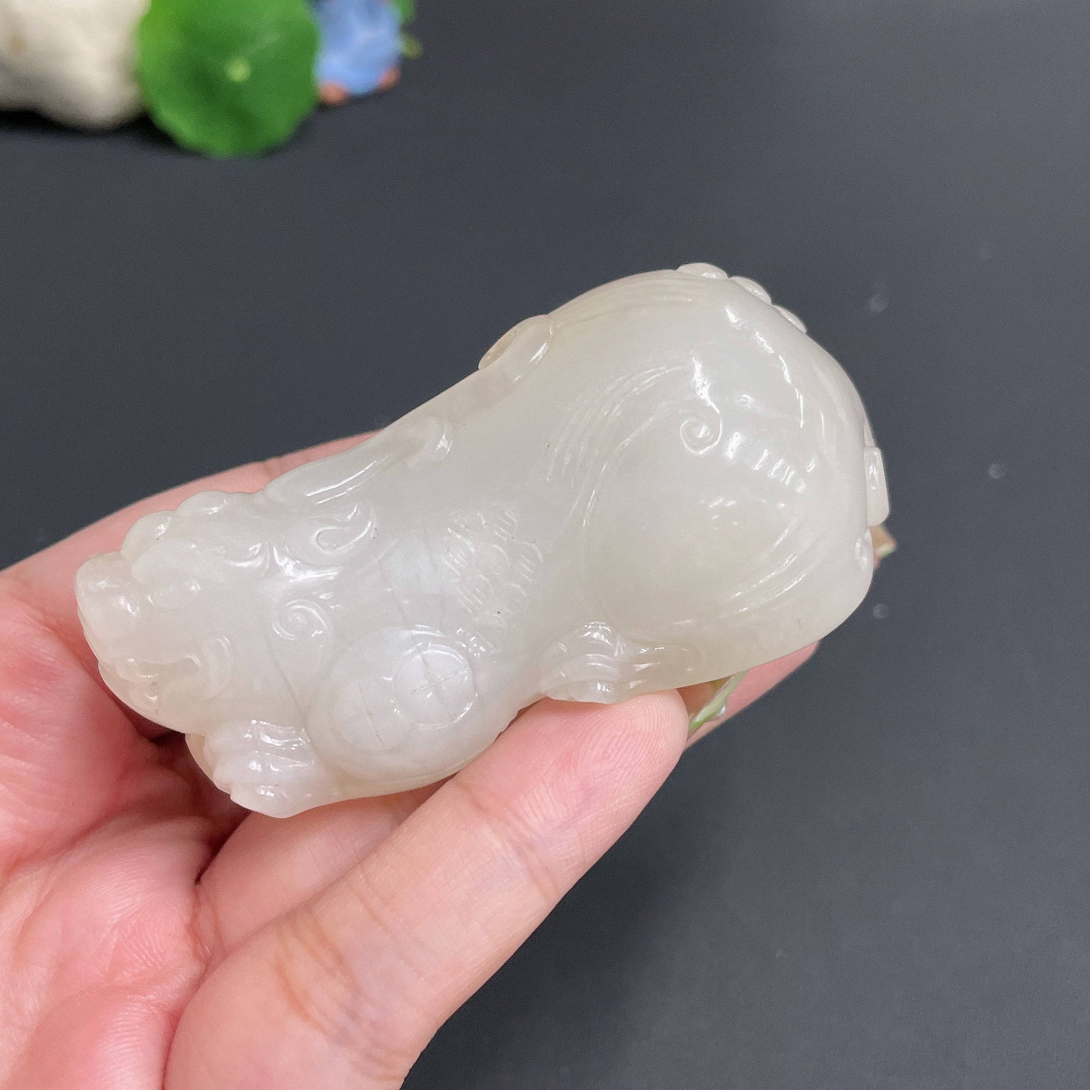 Hetian Jade Handheld Piece Pi Xiu Total Weight Approx. 116.38g