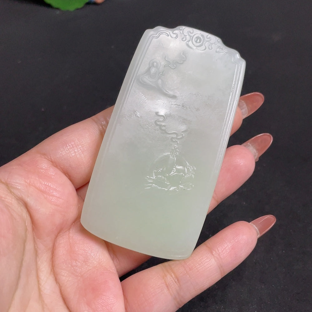Hetian Jade Pendant - Mahasthamaprapta Bodhisattva, Total Weight Approx. 82.8g