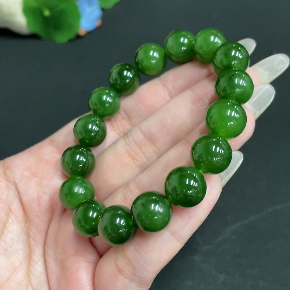 Hetian Jade Bracelet Size 11.9mm Approx. Total Weight About 43.9g
