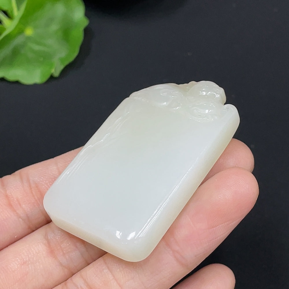 Hetian Jade Pendant - Auspicious Beast Plaque, Total Weight: Approx. 29.4g