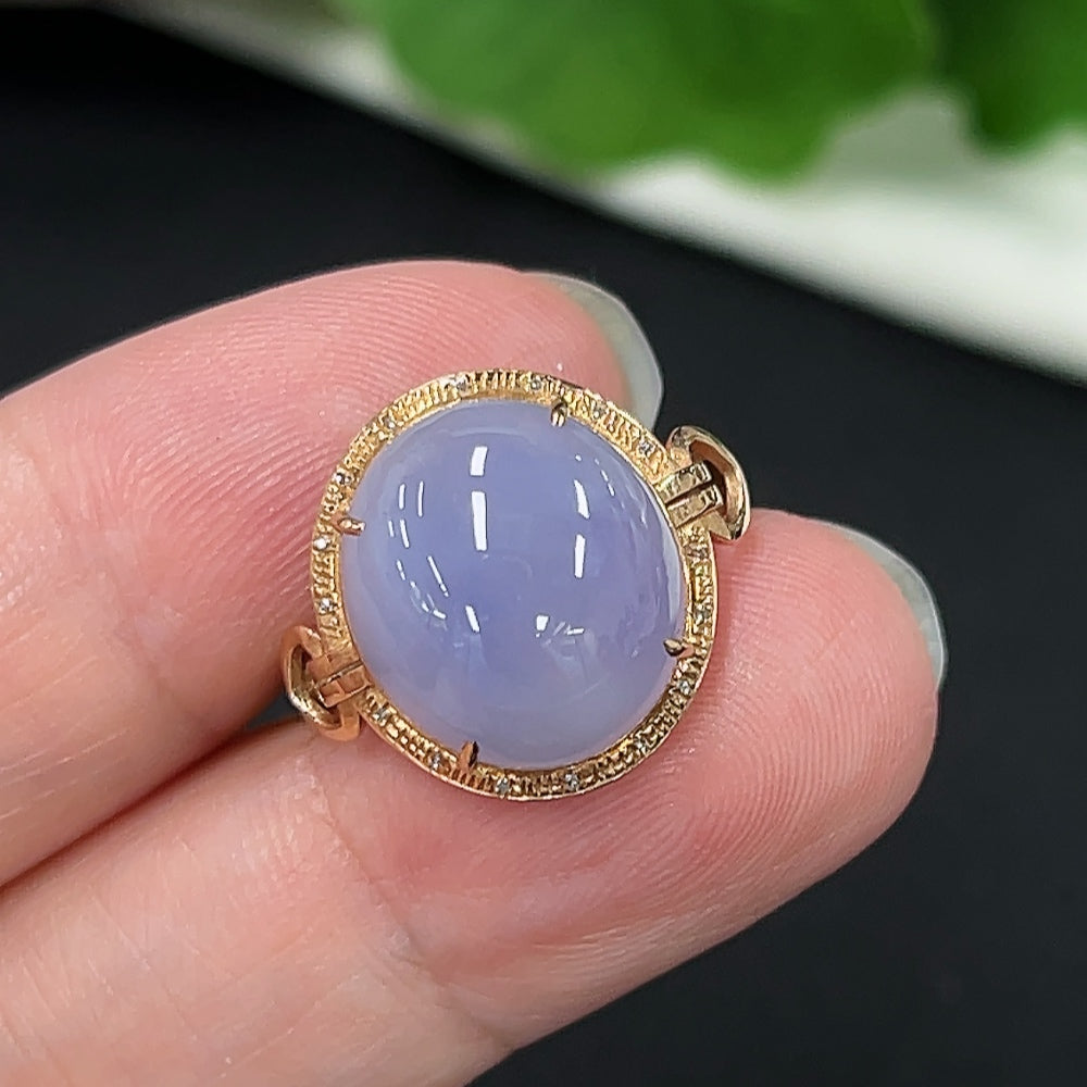 Jadeite Ring in 18K Gold (With Diamond Accents)