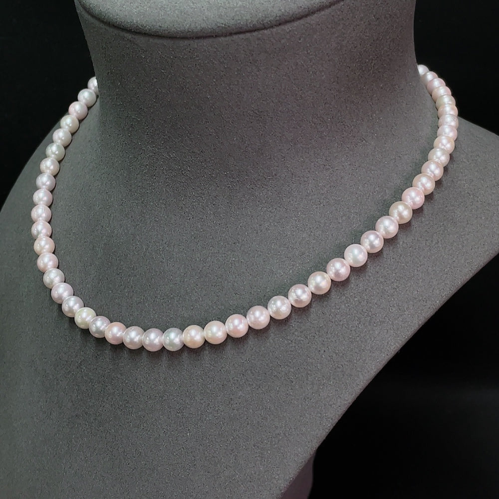 Huiliu seawater pearl necklace with undetermined color, 6.3mm pearls, featuring natural luster and certified quality.
