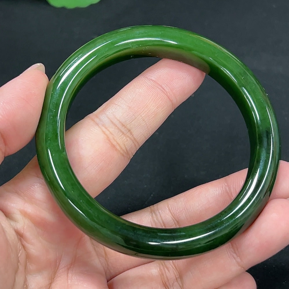 Hetian Jade Jasper Round Bracelet Size 59.2 Total Weight Approx. 55.2g