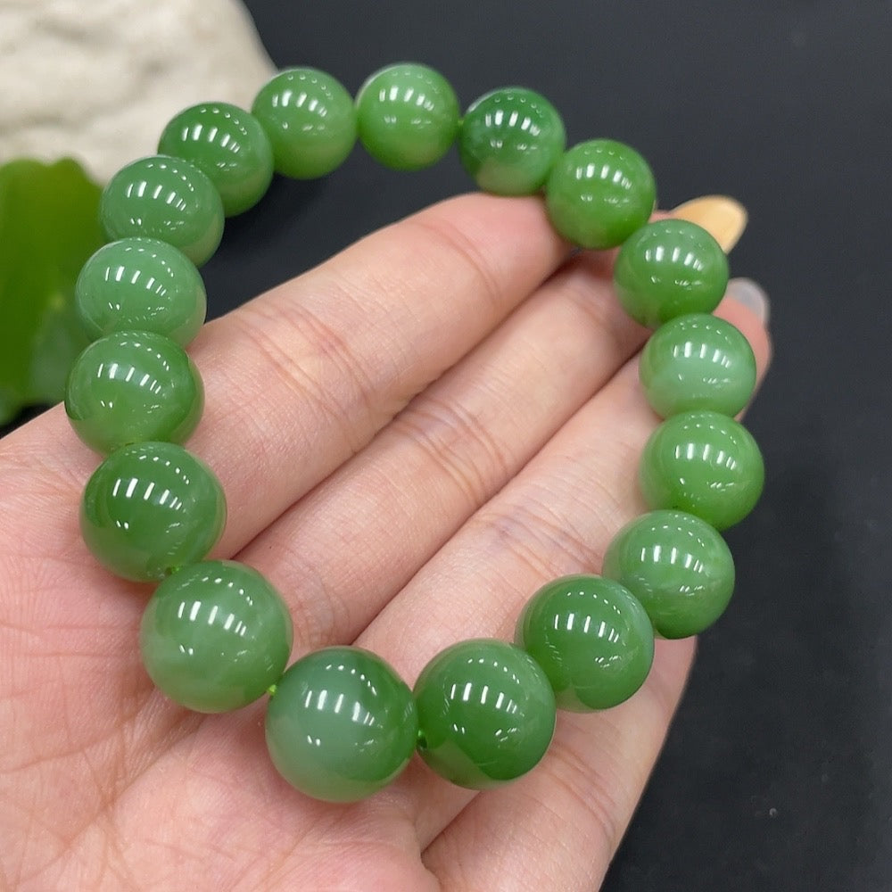Hetian Jade Bracelet Approx.11.6mm Total Weight Approx.42.2g