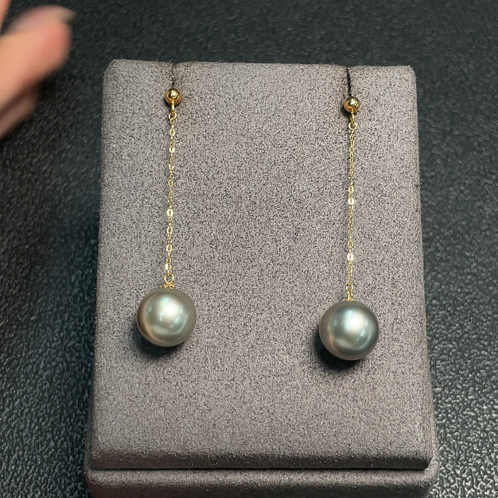 Seawater Pearl Earrings No Hallmark Surface Gold Content 75% Total Weight Approx. 3.12g Size Approx. 9.8mm