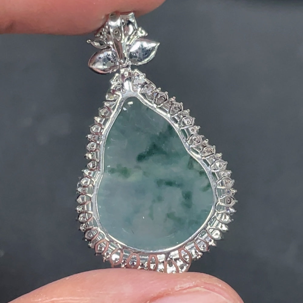 Jadeite gourd inlay piece 18k gold inlaid total weight about 4.95g
