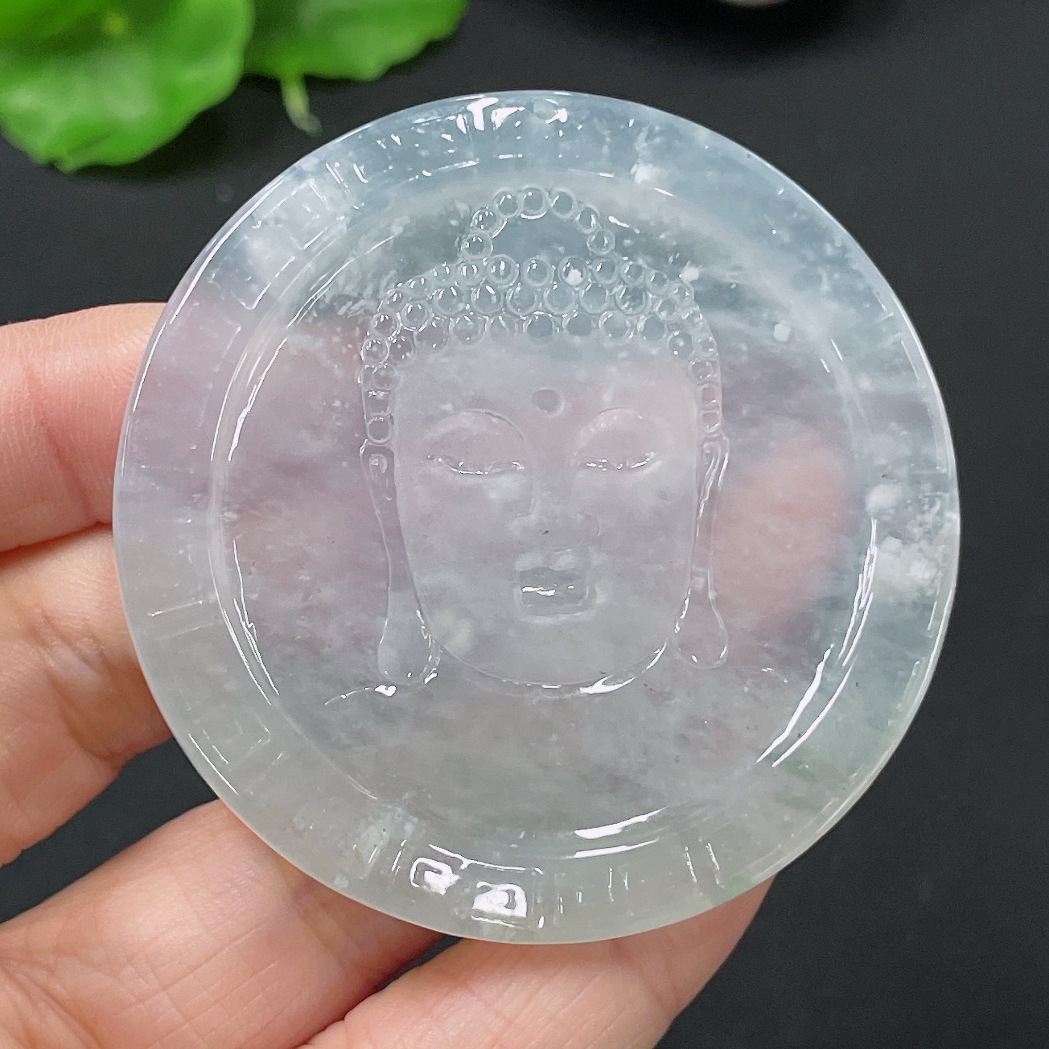 Jadeite Pendant Buddha Amulet Total Weight Approx. 36.65g