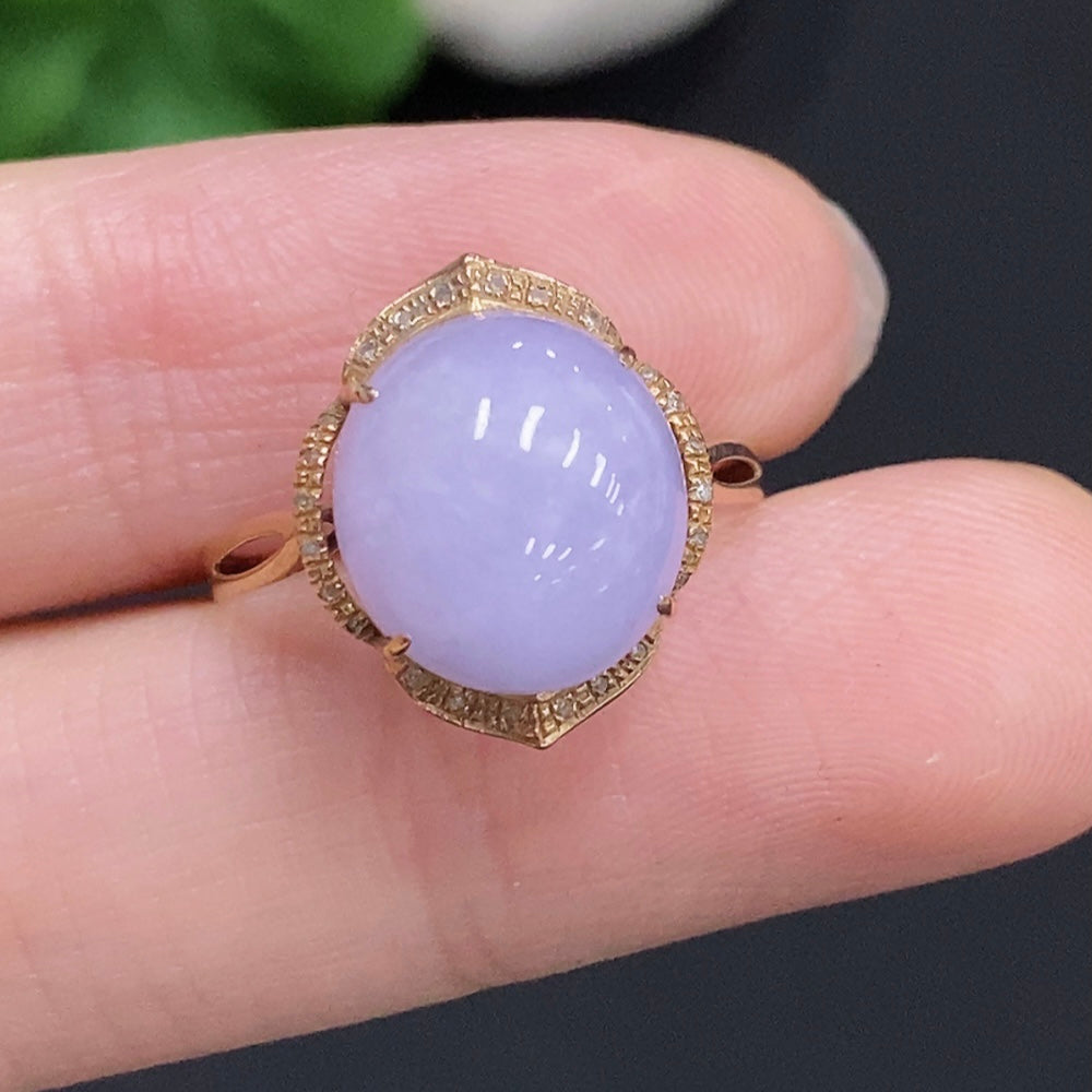 Jadeite Cabochon Ring . No Diamond | Huiliu Certified