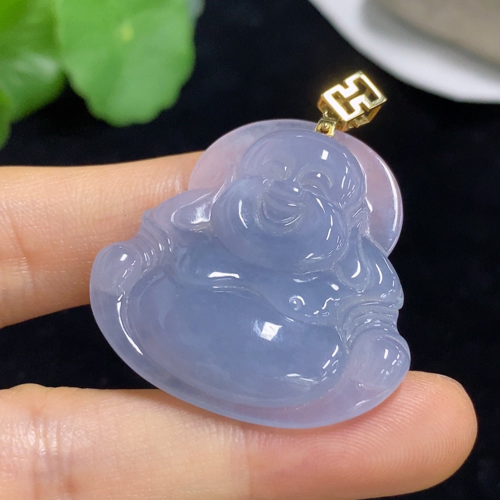 Jadeite Buddha Pendant 18k Total Weight Approx. 11.99g