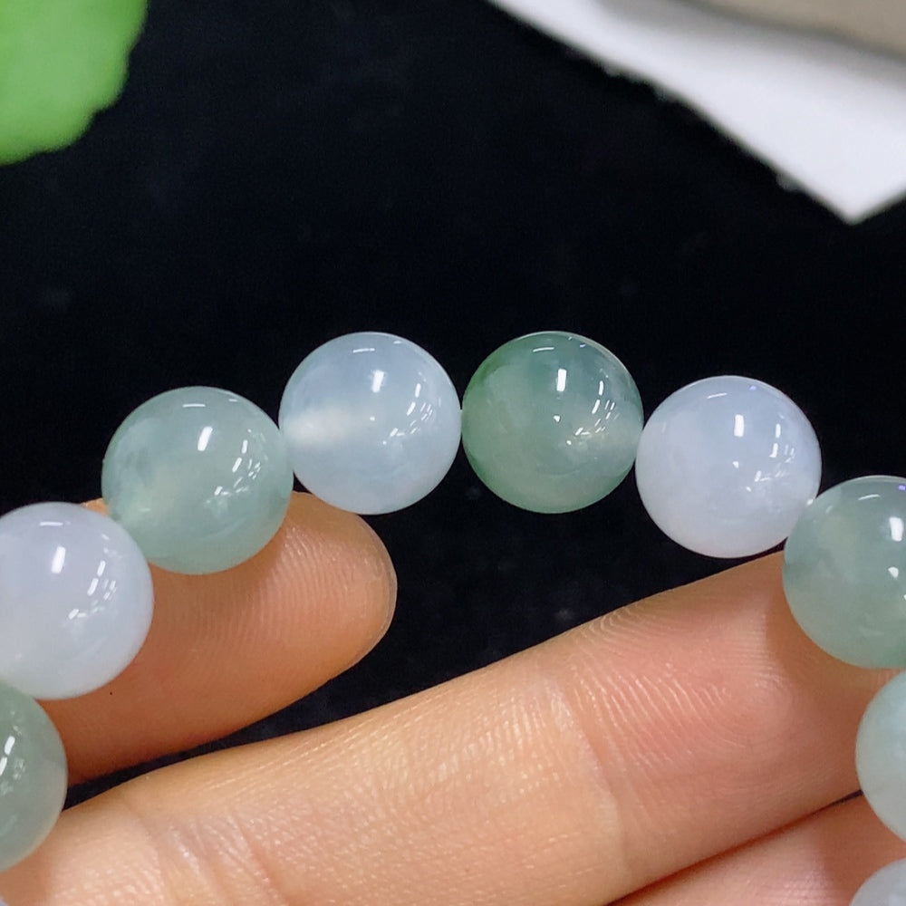 Jadeite Beaded Necklace Approx. 10mm Total Weight About 32.7g