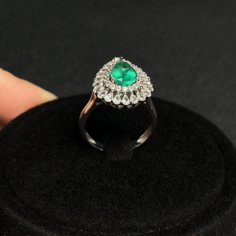 HUILIU HQ 18K emerald ring and pendant convertible gemstone jewelry, size 12, clarity enhanced, no diamonds, total weight 4.59g