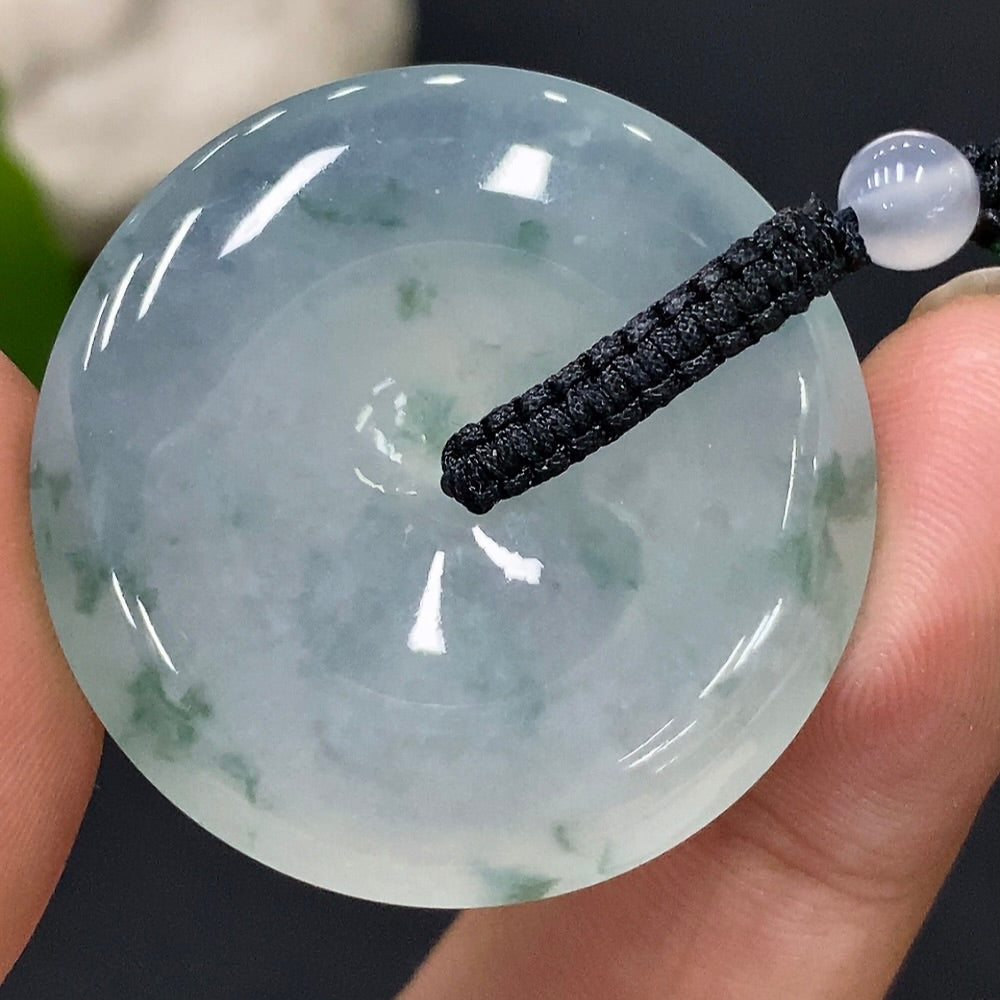 Jadeite Peace Pendant Knot Pendant Total Weight Approx. 13.89g (Including Rope Weight) Beads Not Grade A