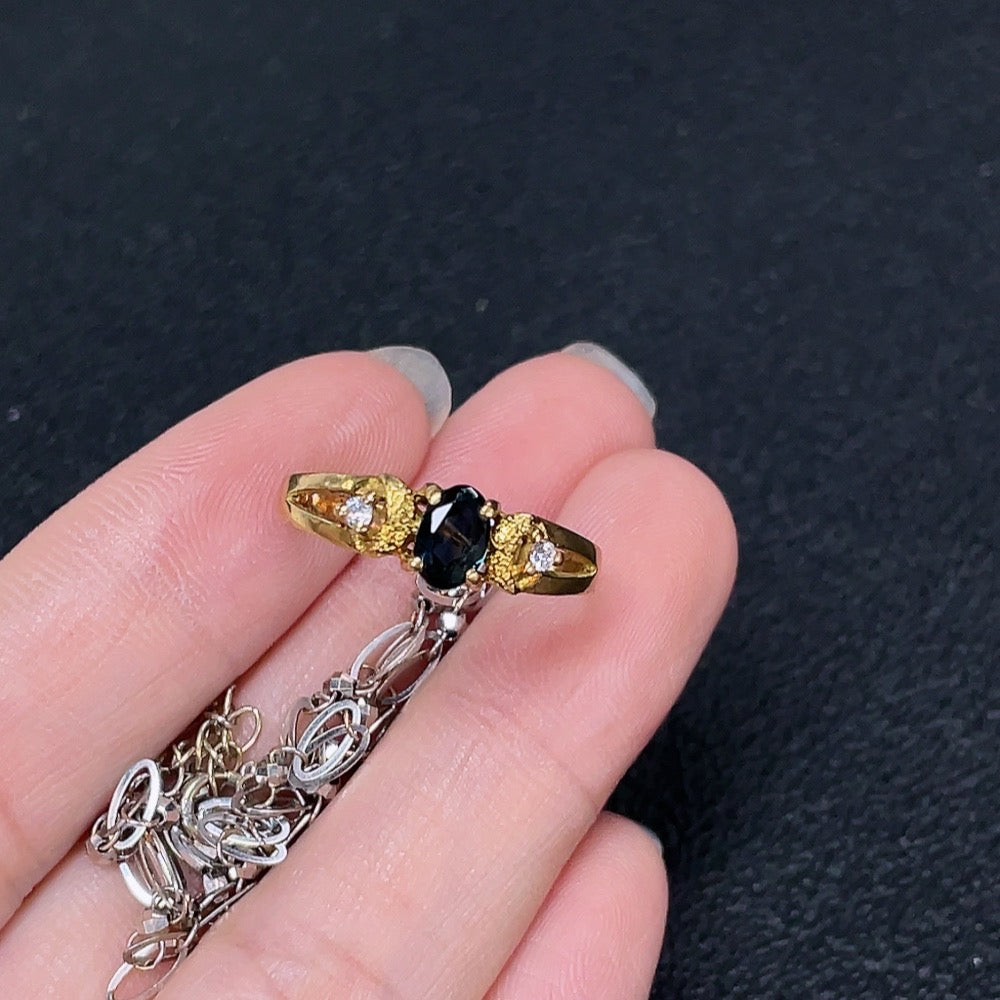 Sapphire Inlaid Ring 18k Gold Product Non-Diamond