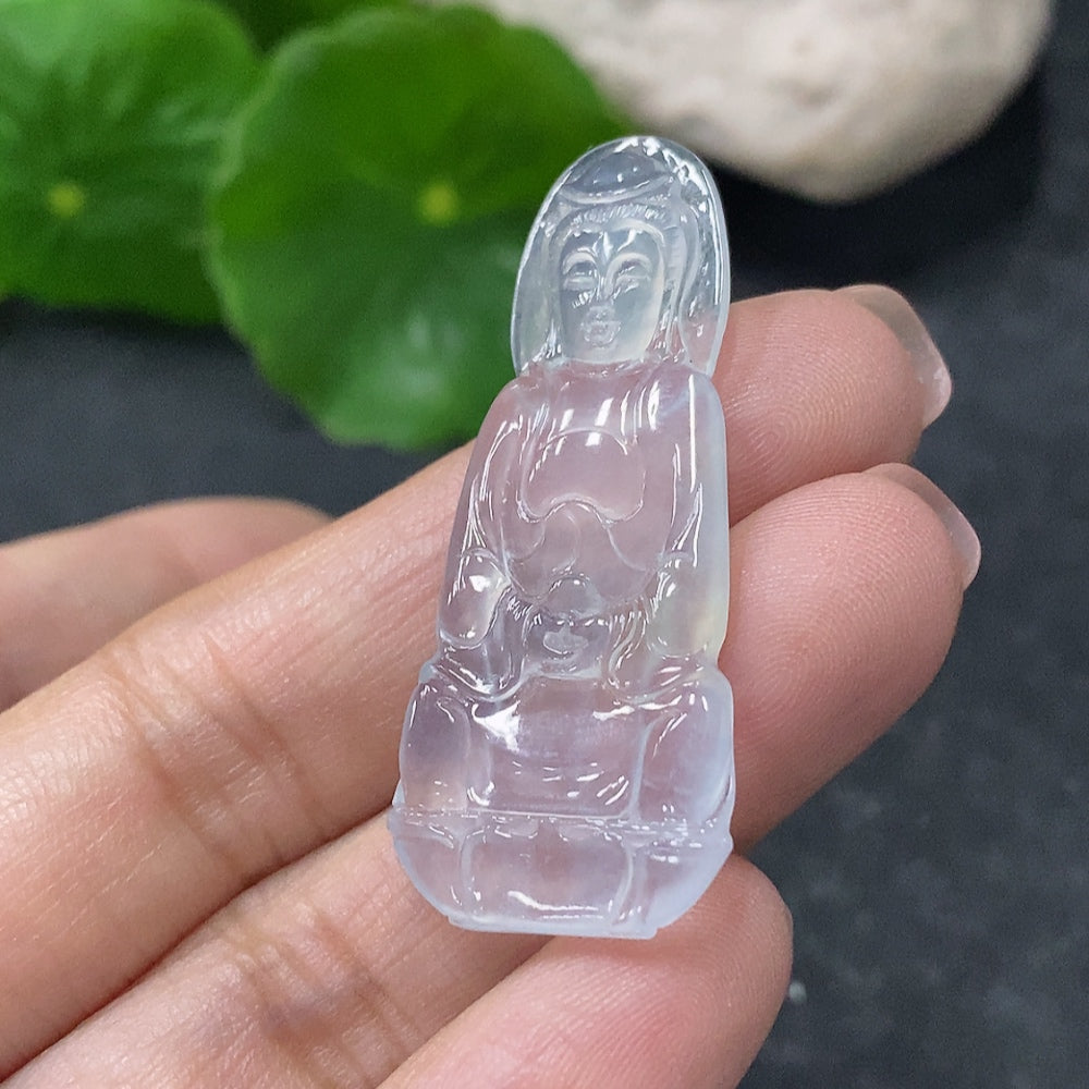 Jadeite Guanyin Pendant Total Weight Approx. 4.35g