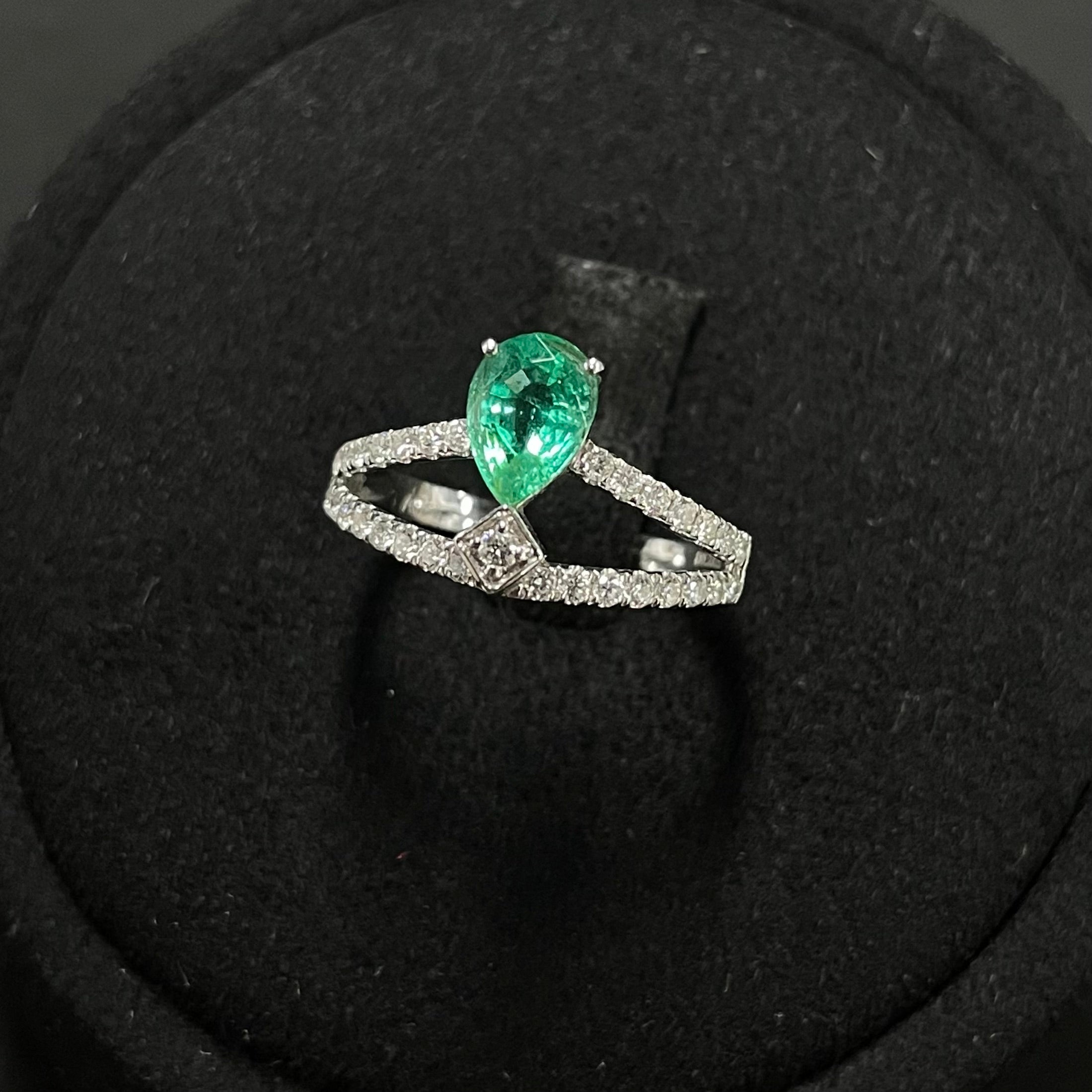 Emerald Ring in 18K Gold, Size 12, Total Weight Approx. 2.53g, Clarity Enhanced, Accented with Diamonds