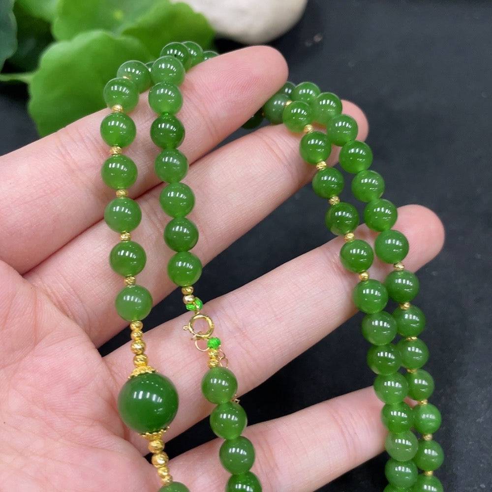 Hetian Jade Jasper bead necklace with 6mm beads, gold content 72%, total weight 27.9g, featuring natural jade and jasper stones.