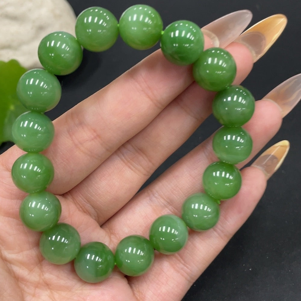 Hetian Jade Bracelet Approx.11.6mm Total Weight Approx.42.2g