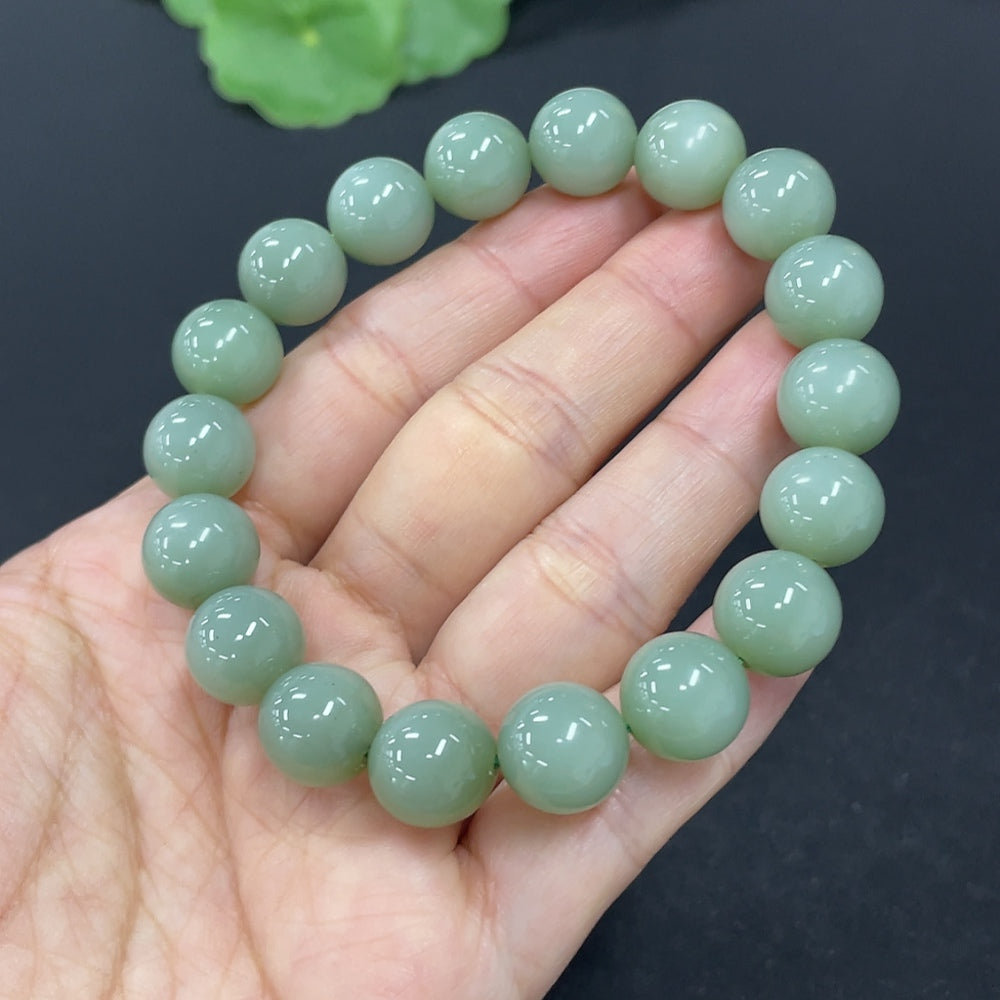 Hetian Jade Beads Bracelet approx. 10.5mm total weight approx. 35.8g