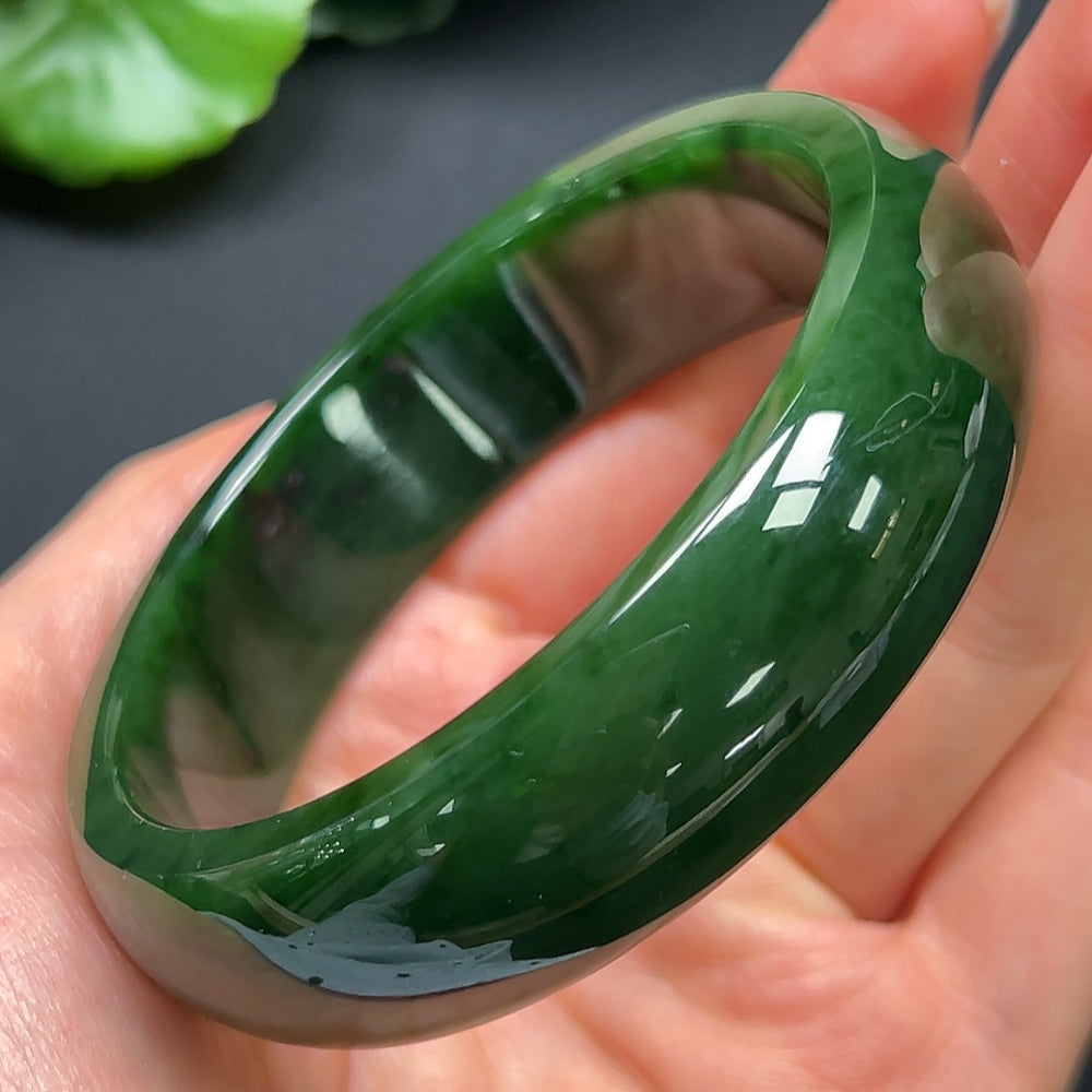 Hetian Jade Green Jade Round Bracelet