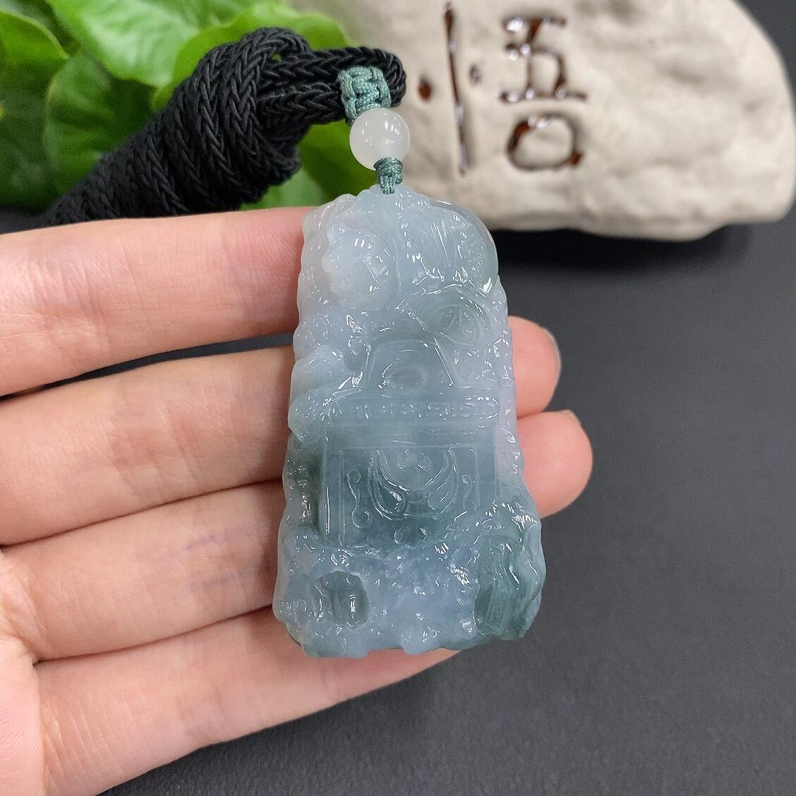 Jadeite Pendant with Veins