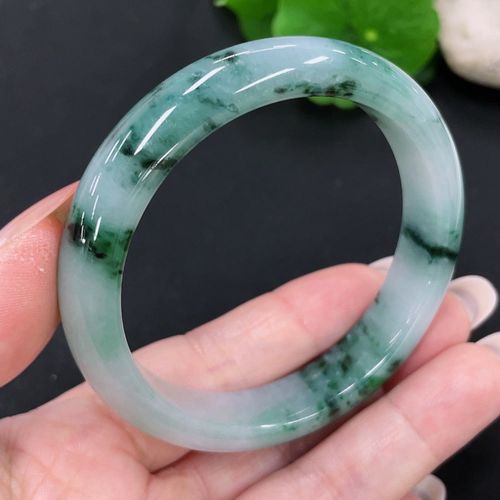 Jadeite Round Bangle Total Weight Approx. 47.69g Containing Other Mineral Components Size 54.9