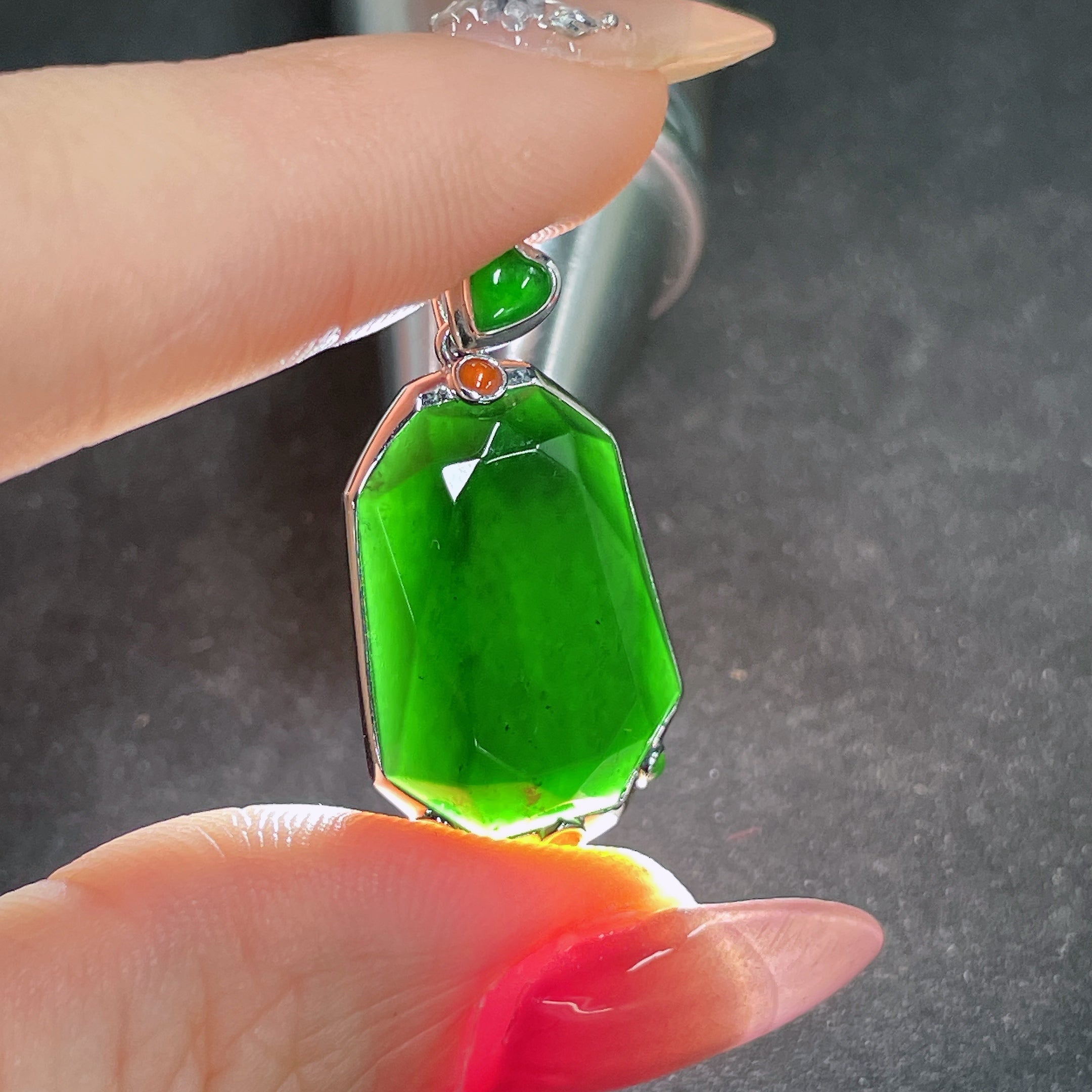 Jadeite Pendant Inlaid . | Huiliu Certified