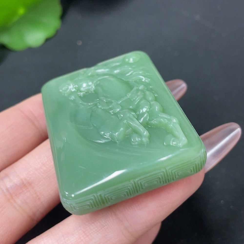 Hetian Jade Jasper Pendant - Immediate Success - . | Huiliu Certified
