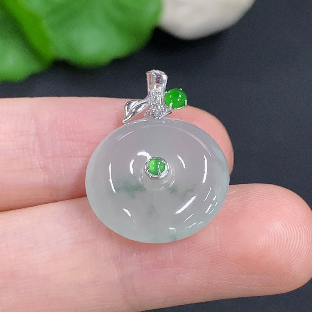 Jadeite safety buckle jewelry by HKHQ with an 18K gold clasp set with sparkling diamonds, showcasing elegant craftsmanship.