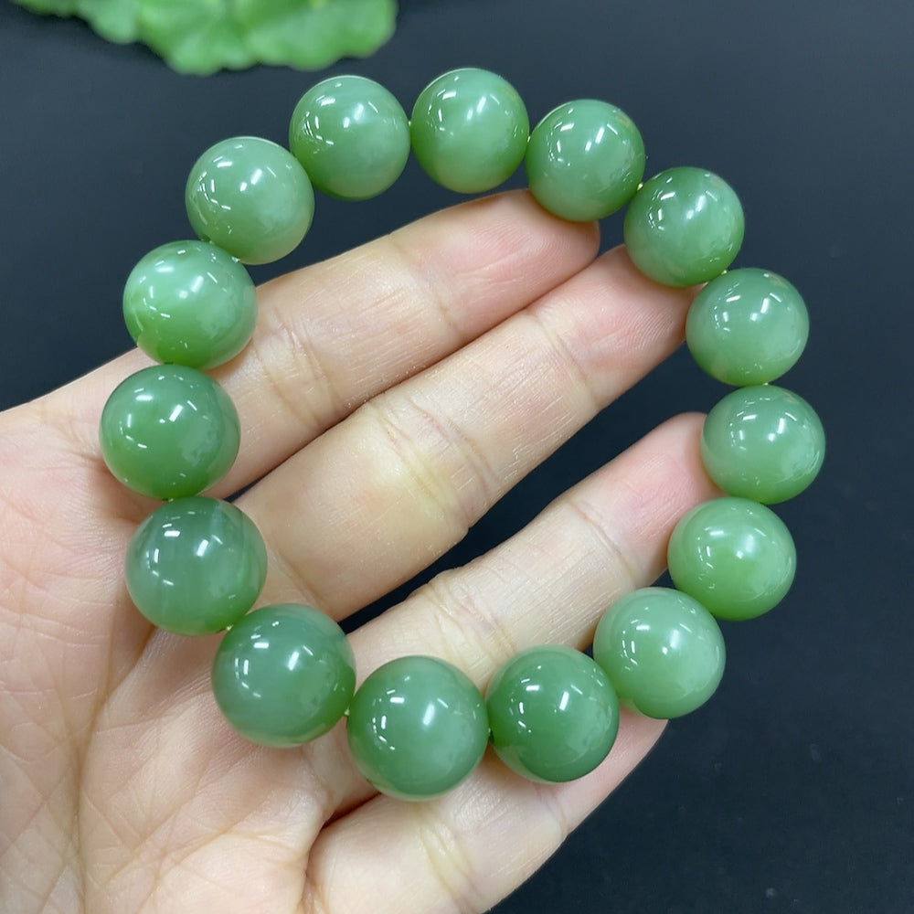 Hetian Jade Jasper Bracelet, . 11.8mm, . | Huiliu Certified
