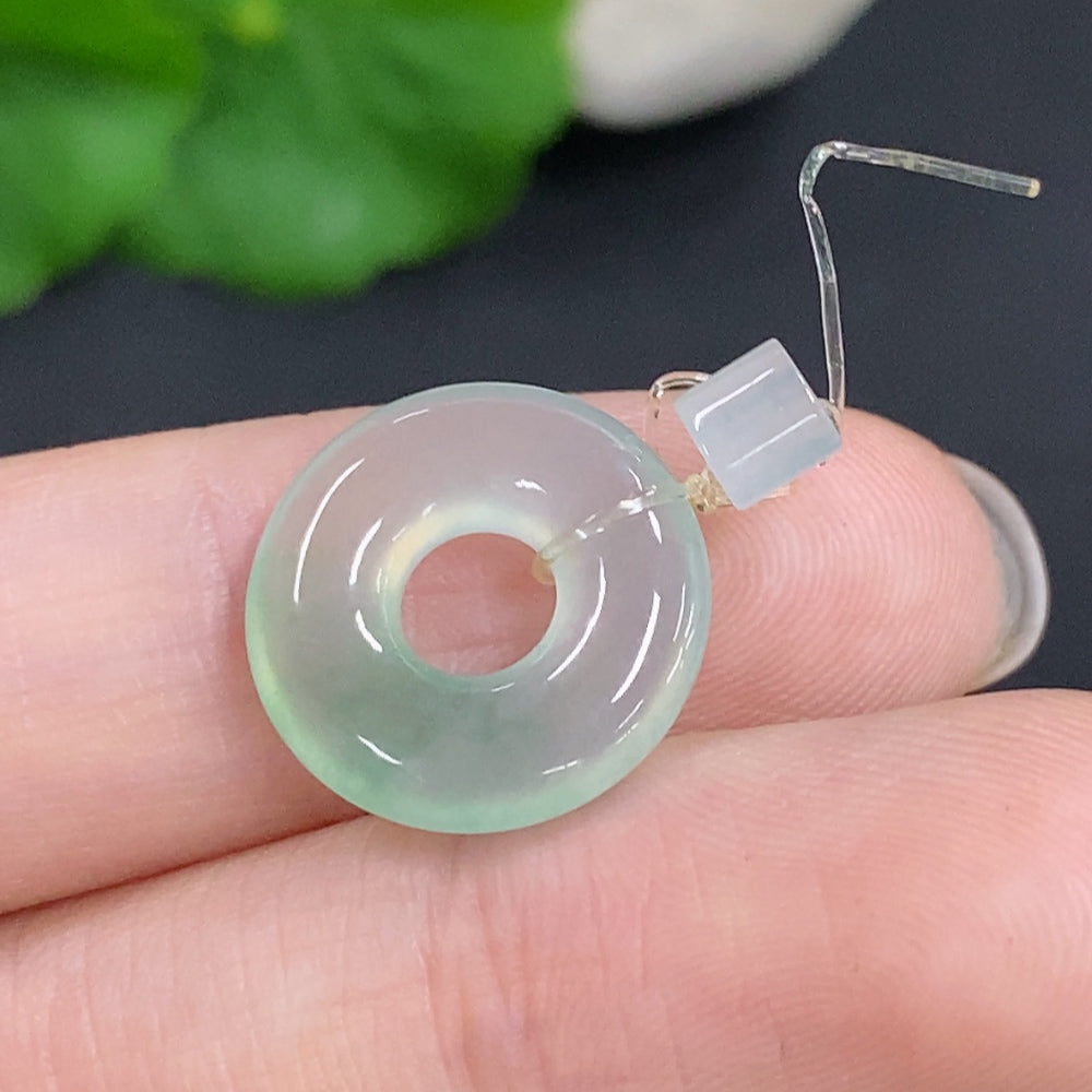Jadeite Button Pendant Total Weight Approximately 1.6g