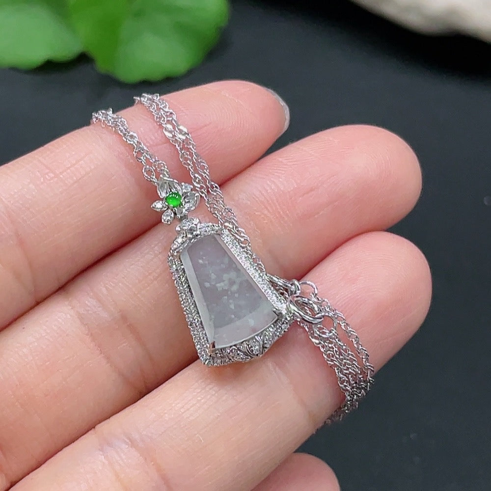 Jadeite Plain Pendant Setting Pendant Main Body 18K Gold Chain Not Gold Total Product Weight About 3.18g