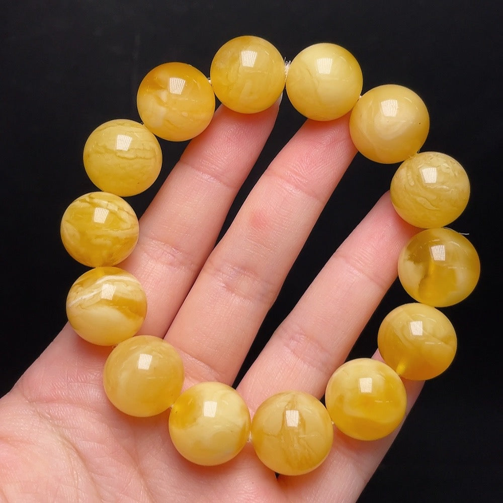 Amber Beeswax Bracelet Total Weight Approx. 29.5g Size Approx. 15.6mm