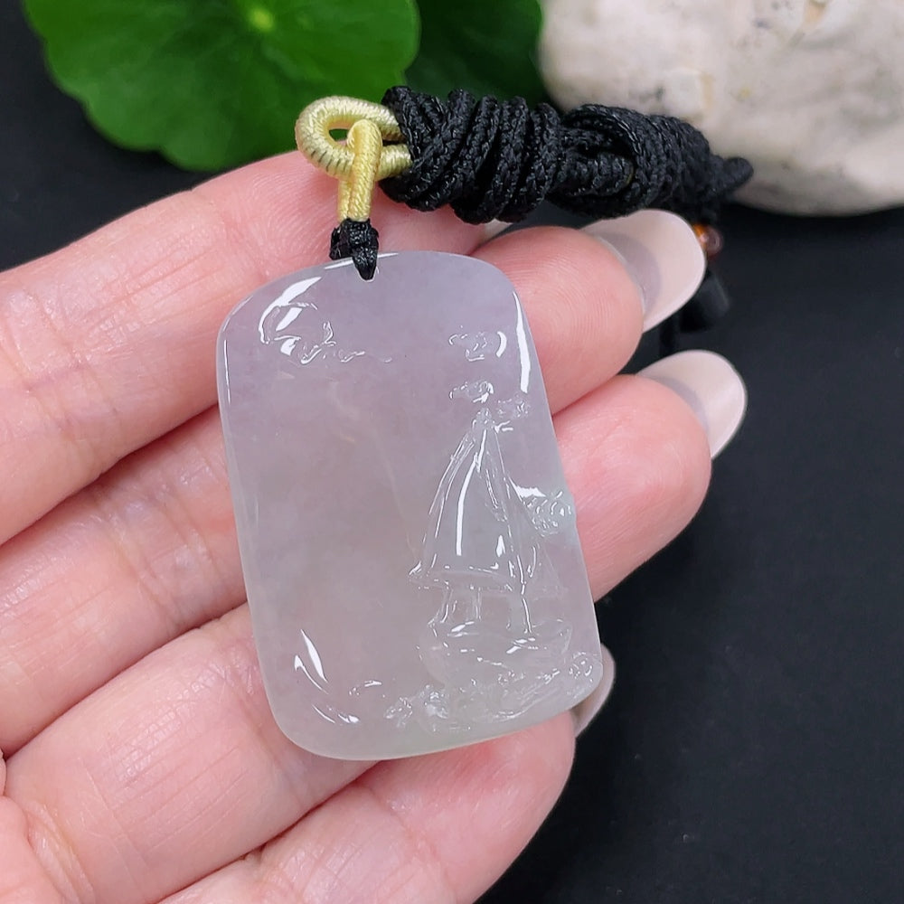 Jadeite Smooth Sailing Pendant Total Weight Approx. 19.75g