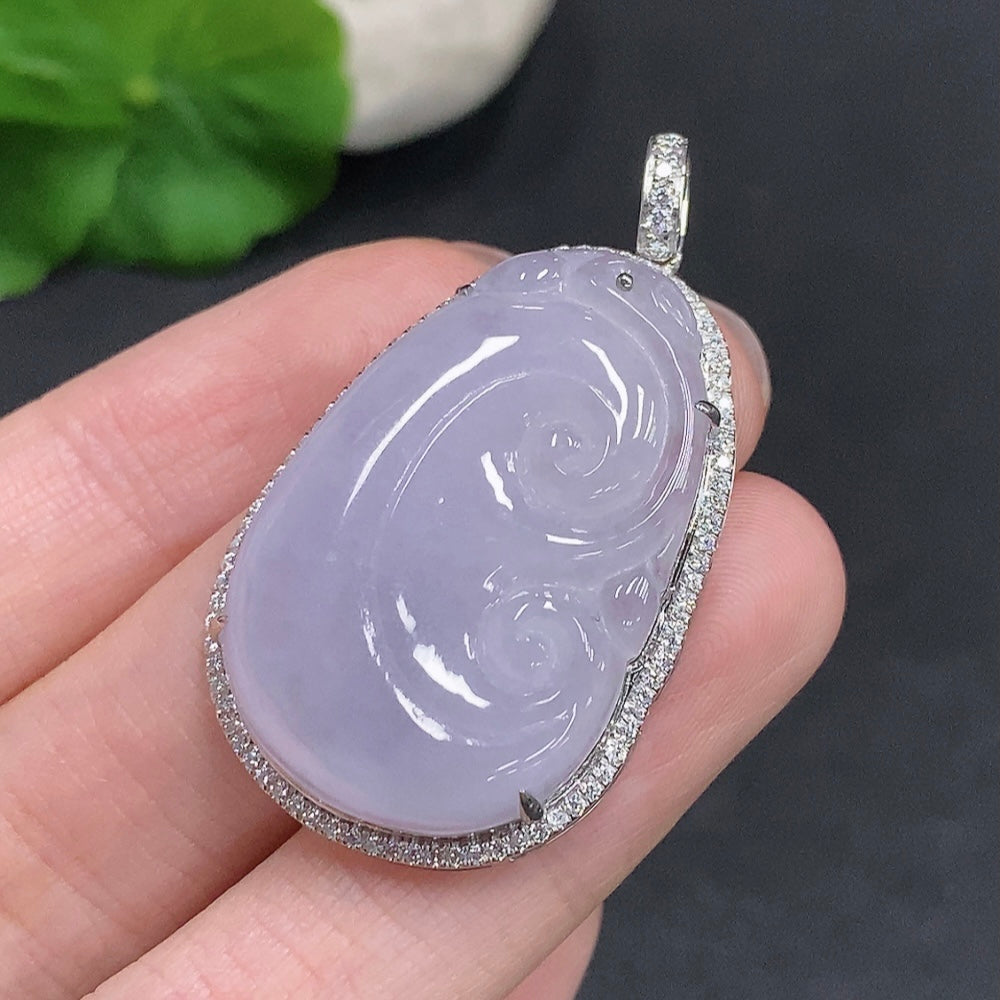 Jadeite Ruyi Pendant 18k Gold Total Weight Approx. 9.6g Non-Diamond
