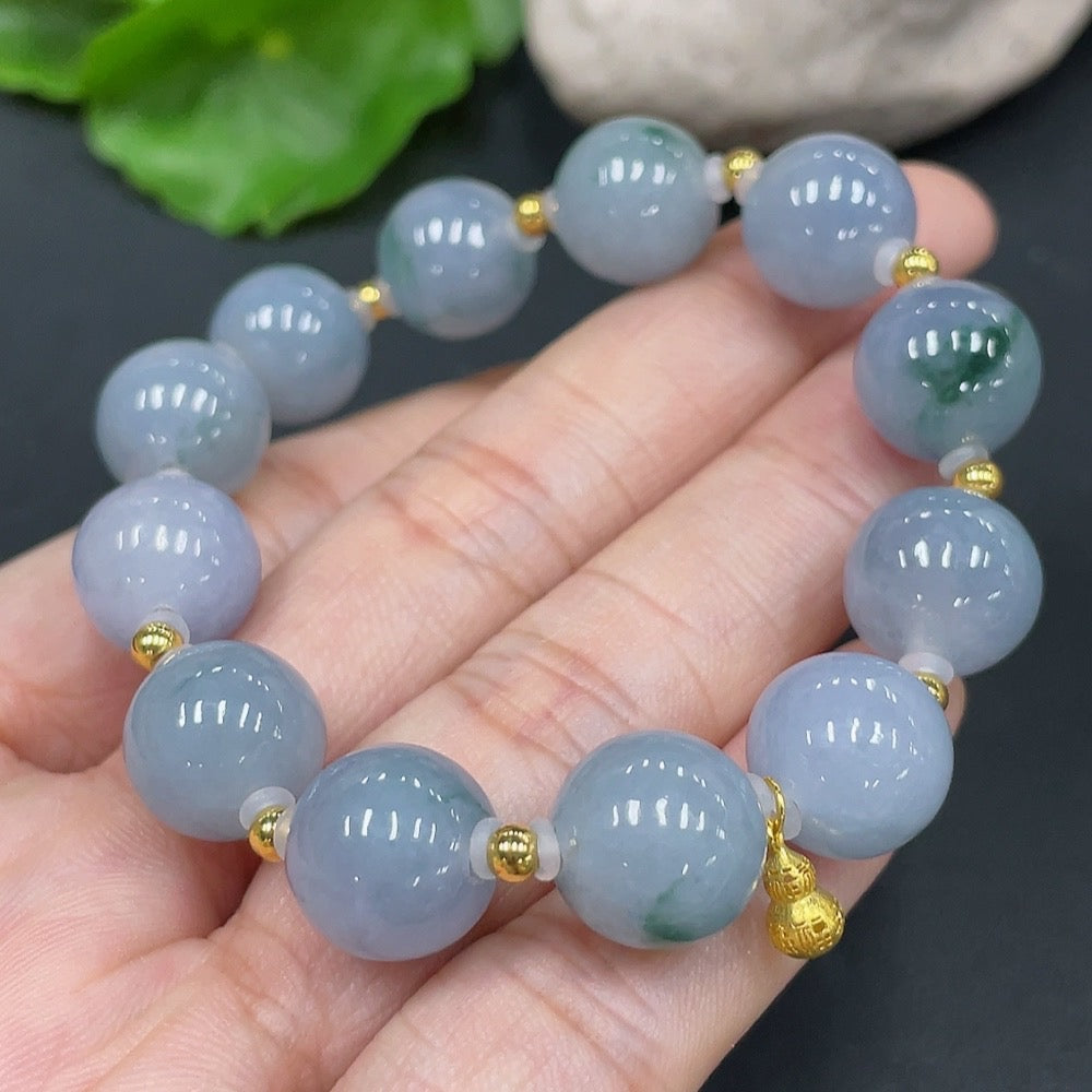 Jadeite Bracelet K mm approx. with 18K Gold Accessories Total Weight about 29.8511.2g