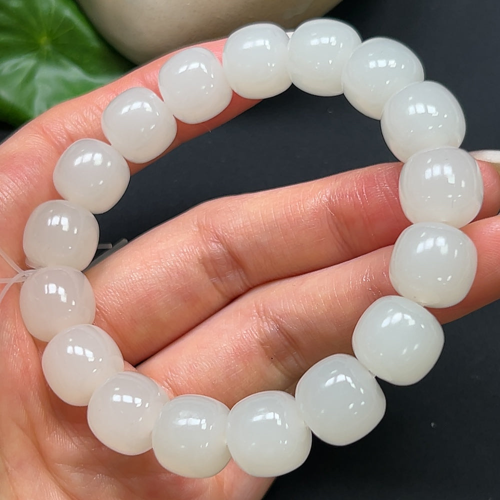 Hetian Jade Bracelet 12mm Approx. 50.16g