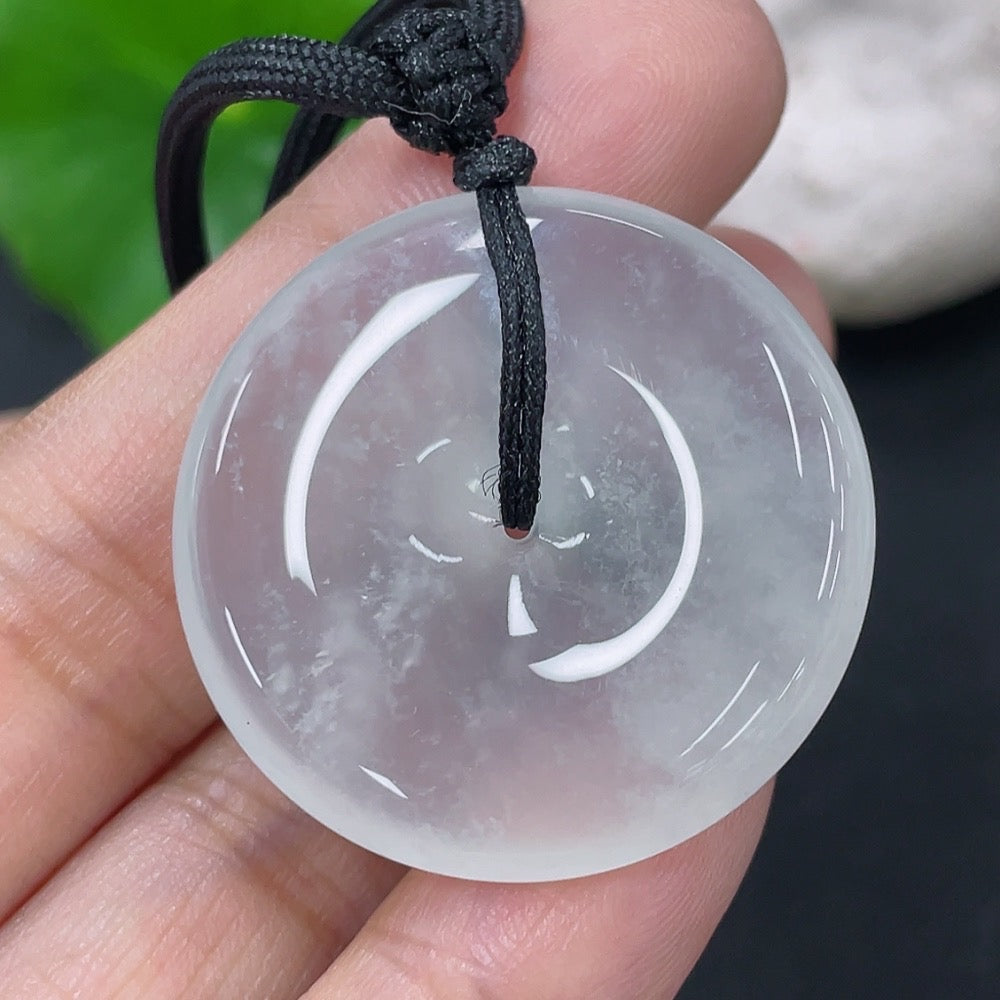 Jadeite Pendant Peace Knot Total Weight Approx. 10.75g Including Rope