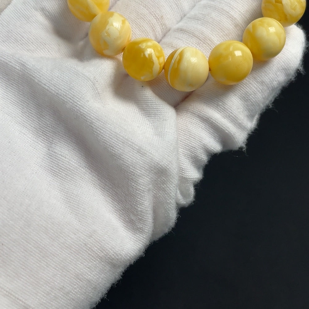 Amber Beeswax Bracelet, Approx. 11.4mm, Total Weight Approx. 13.48g
