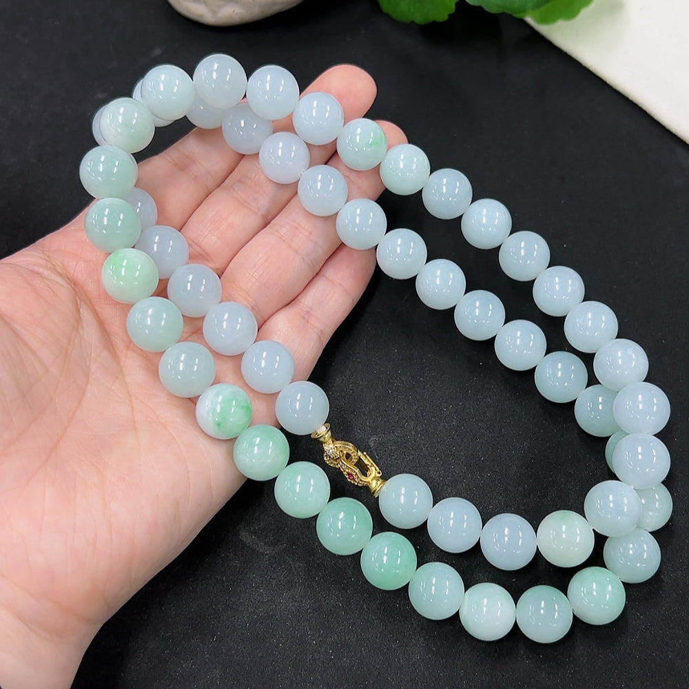 Jadeite Beaded Necklace Approx. 12mm Total Weight Approx. 172.8g (Non-gold Inlaid)