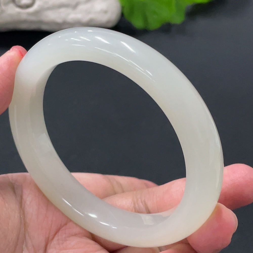 Hetian Jade Round Bracelet Total Weight Approx.60.5g Size 58.8