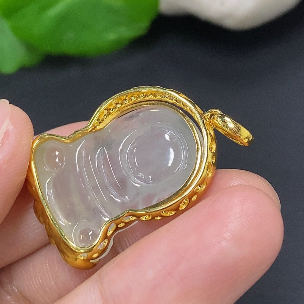 Jadeite Pendant with 18K Gold Setting, Total Weight Approx. 7.6g (Non-Diamond)