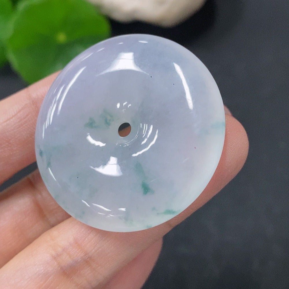 Jadeite Pendant Peace Buckle . | Huiliu Certified